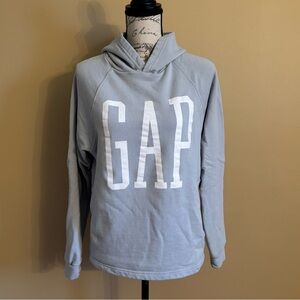 GAP Pale Blue Hooded Pullover with White Logo